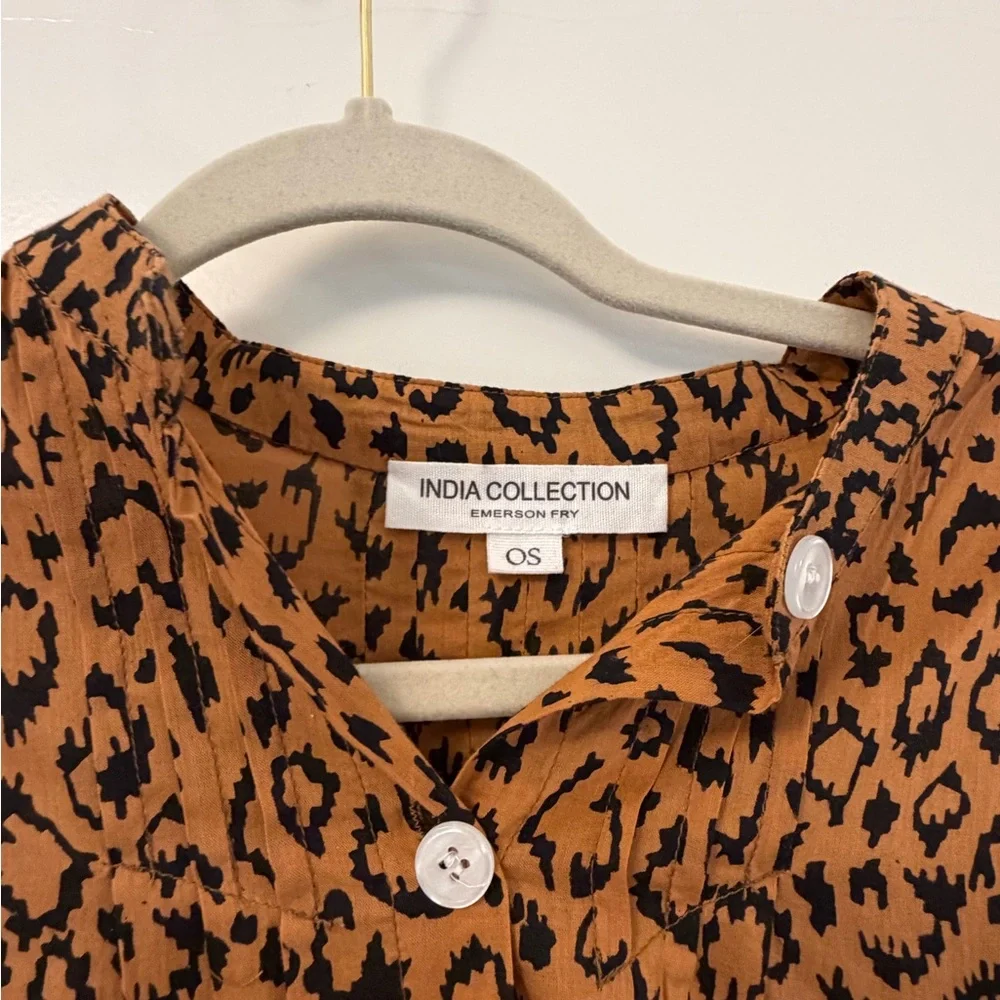 Emerson Fry Mandarin Collar Top in Vintage Leopard - Picture 6 of 7